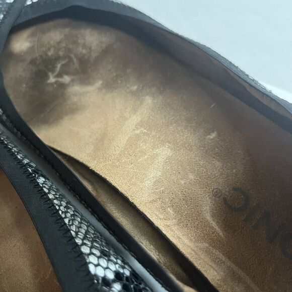 Vionic Spark Carroll Ballet Flat Snakeskin Animal Print Shoes Black Gray Women 8 - Picture 6 of 8